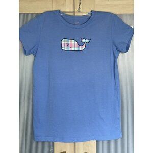 Vineyard Vines Boys Blue Patchwork Whale Graphic T-Shirt Sz L